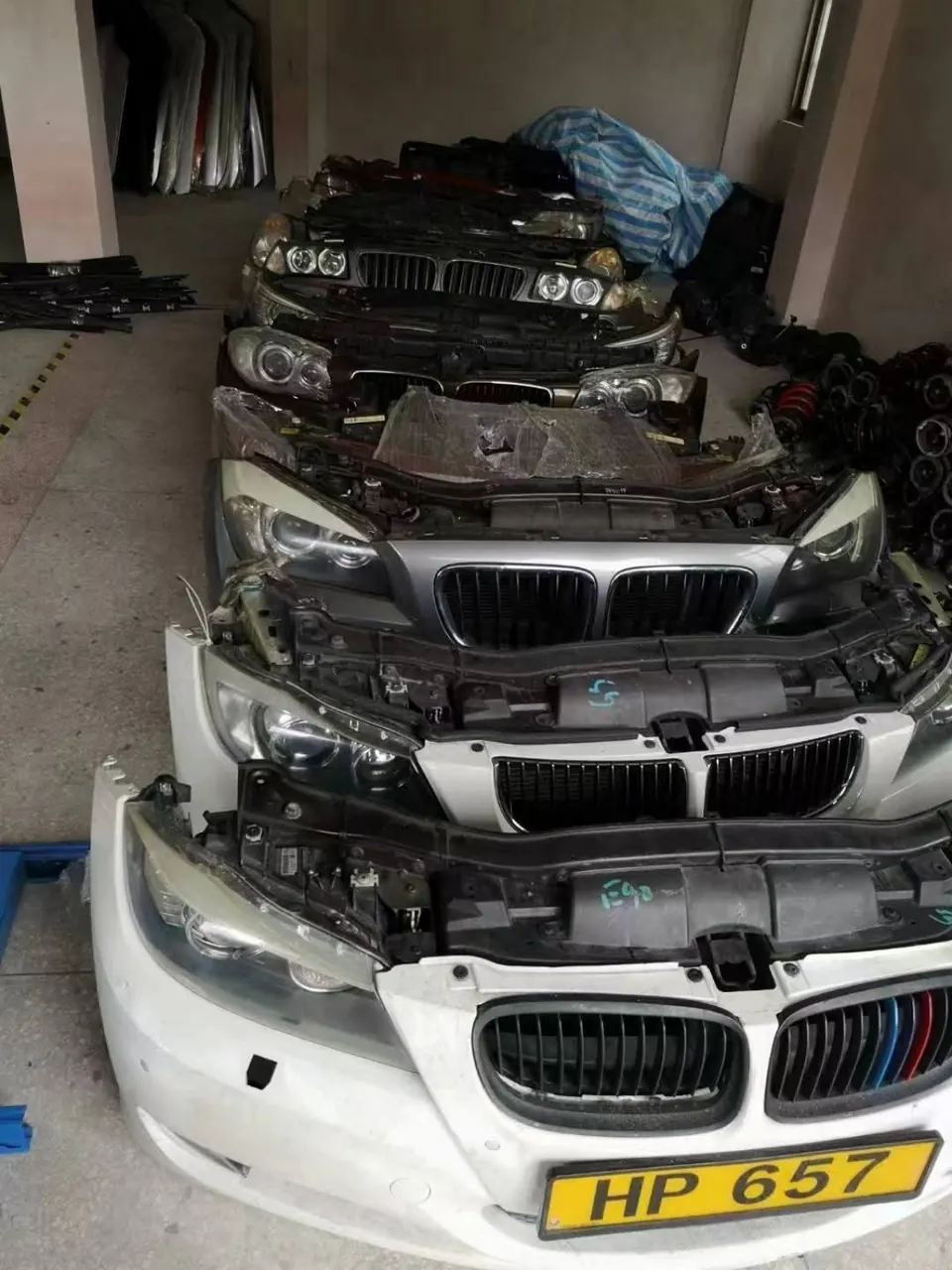 BMW front end assemblies including bumpers headlights and grilles