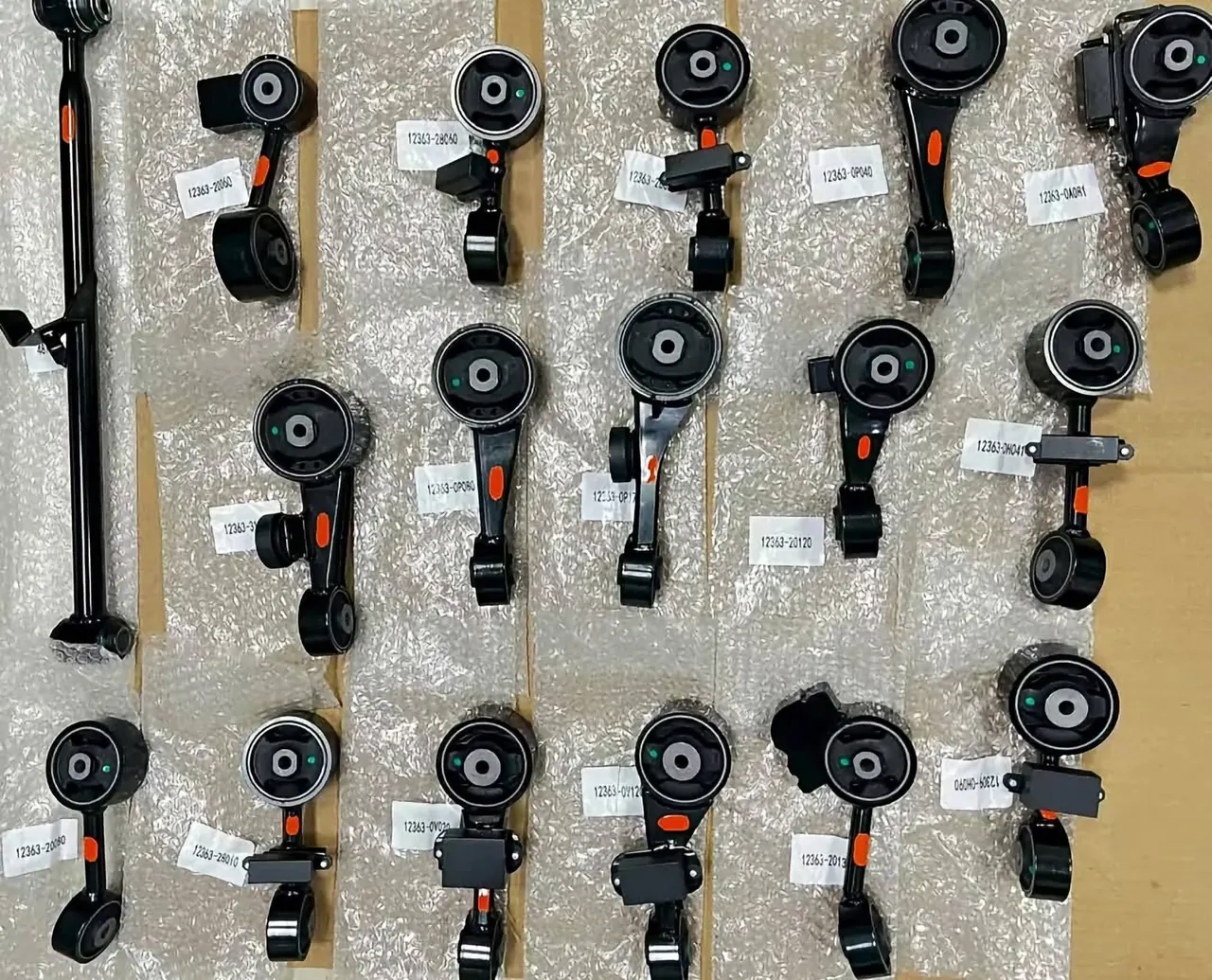 Engine and transmission mounting components